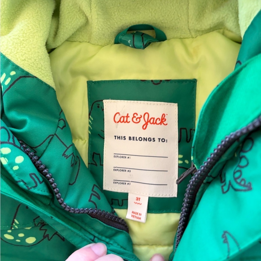 Cat & Jack dinosaur winter coat parka - Picture 3 of 10